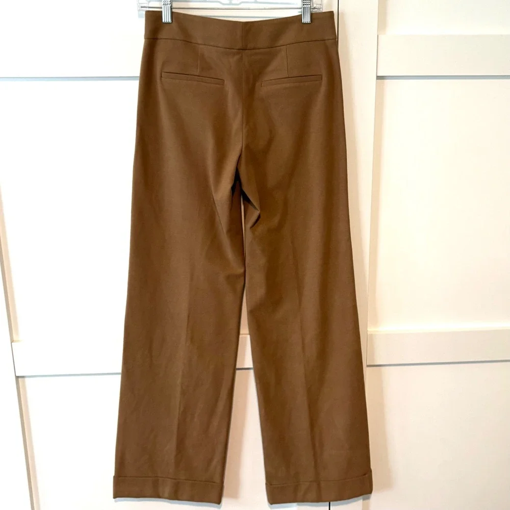 Alice + Olivia Women's Classic Camel Wide Leg Trousers in Size 4